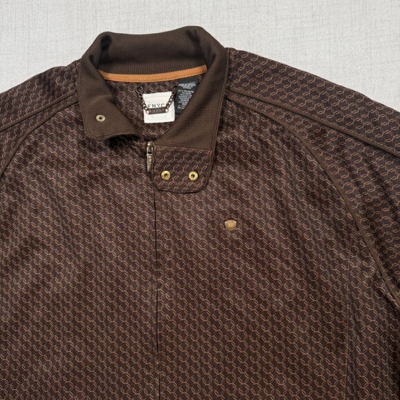ENYCE Zip Track Jacket Brown Monogram Logo Full Zip Retro Style Size XXL - Picture 5 of 16